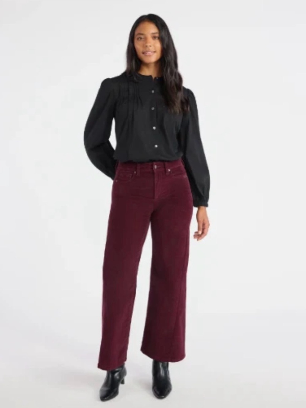 Time and Tru Burgundy Velour Barrel Pants - Size 10